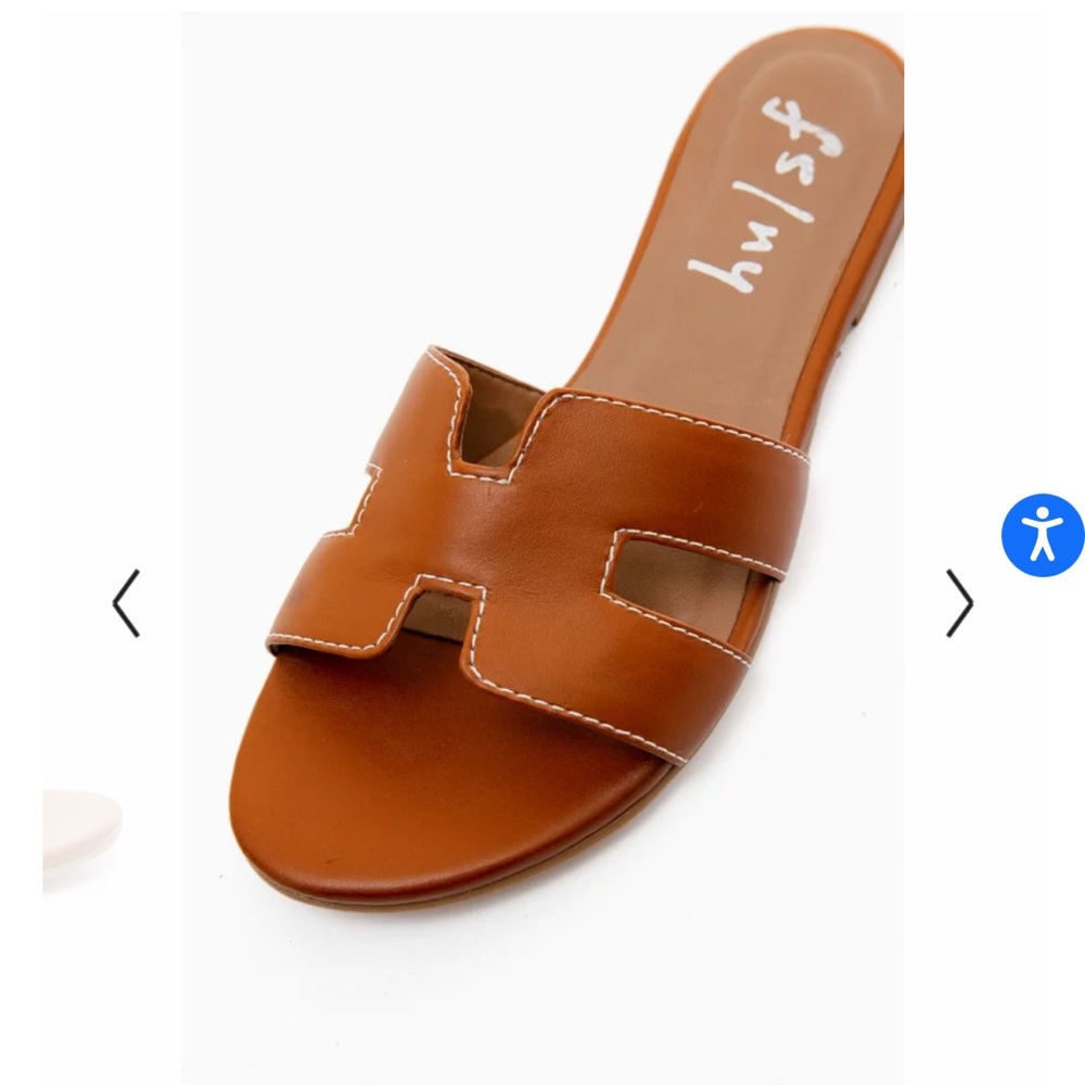 Leather slides
